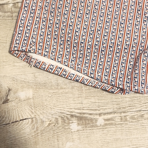 Vintage Ce Dix Sept Jeans Patterned Shorts, French Style Striped Button Fly - Picture 4 of 10